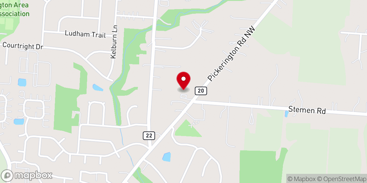 Map showing location of Pickerington Baptist Temple