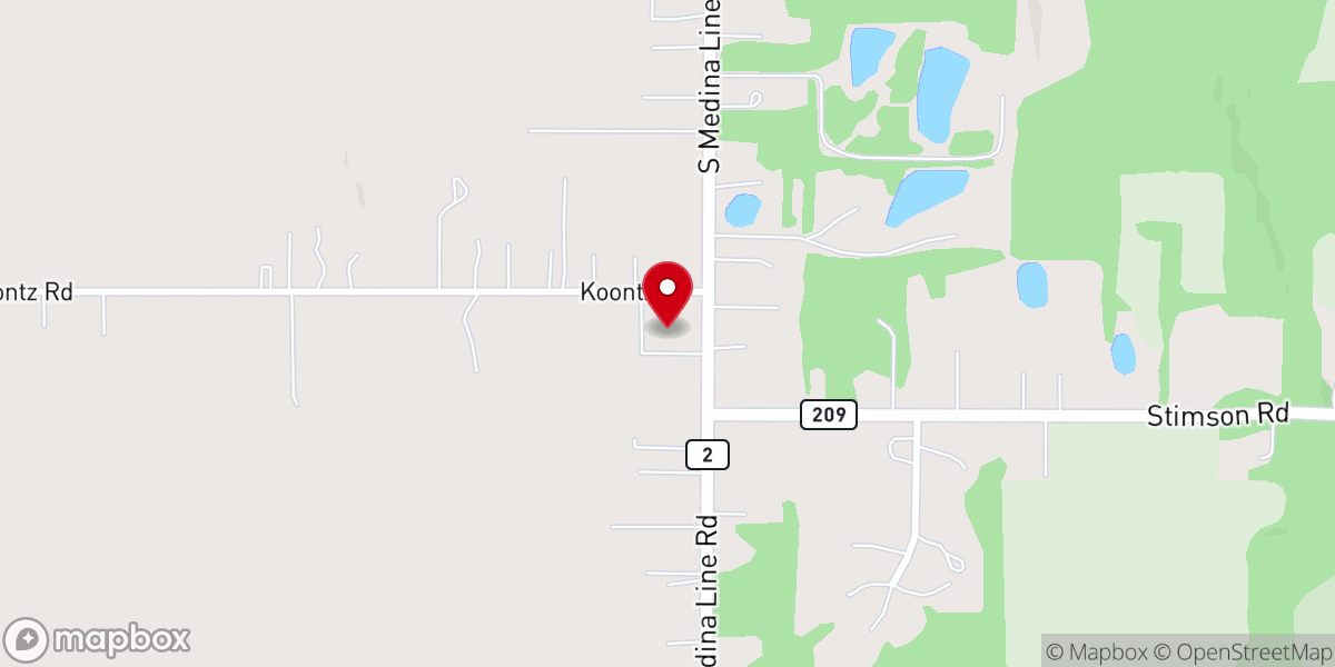 Map showing location of Akron Apostolic Christian Church