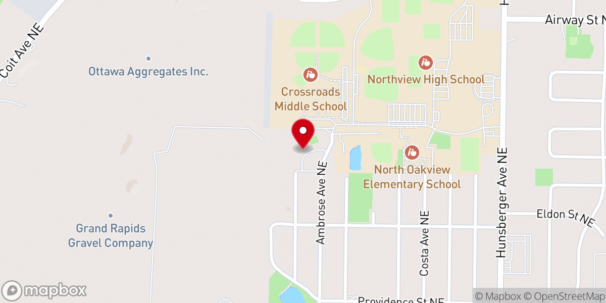 Map showing location of Aldersgate United Methodist Church