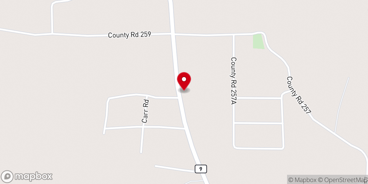 Map showing location of Bethel Primitive Baptist Church
