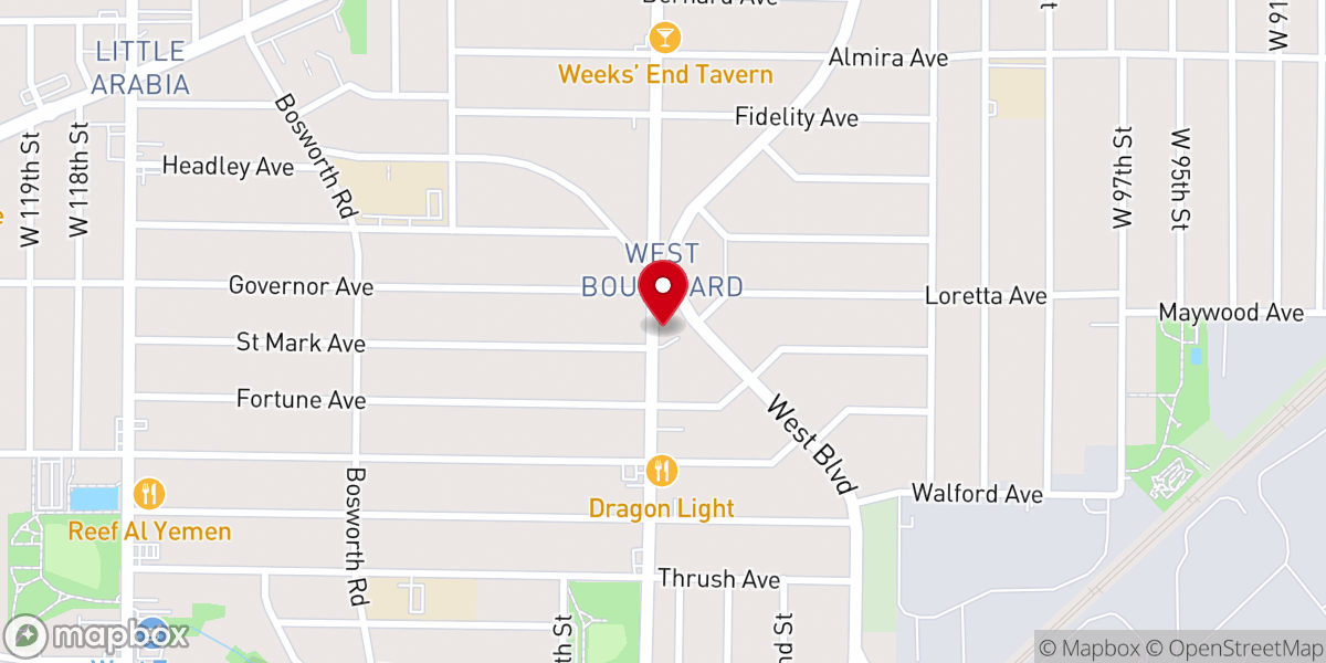 Map showing location of United Sharon Pentecostal Church of God Inc