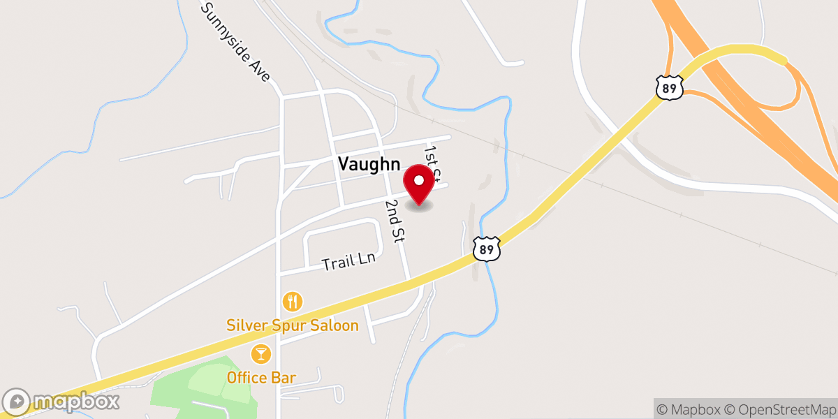 Map showing location of Vaughn Community Bible Church