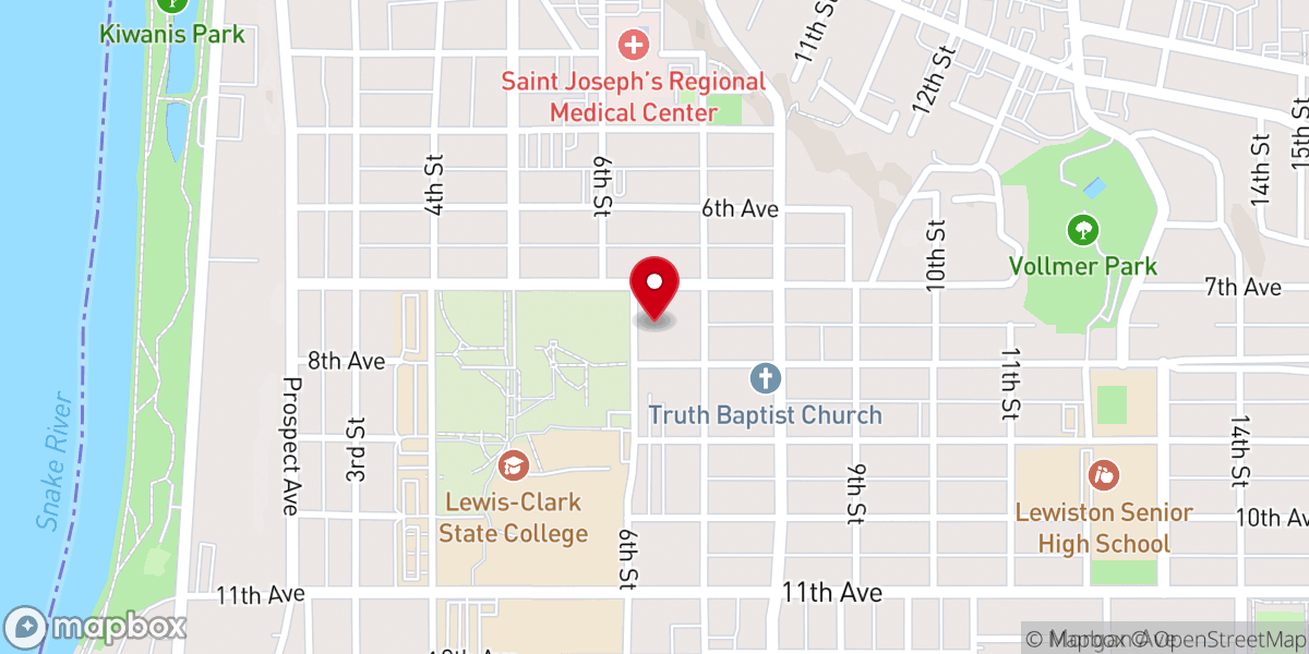 Map showing location of Congregational Presbyterian