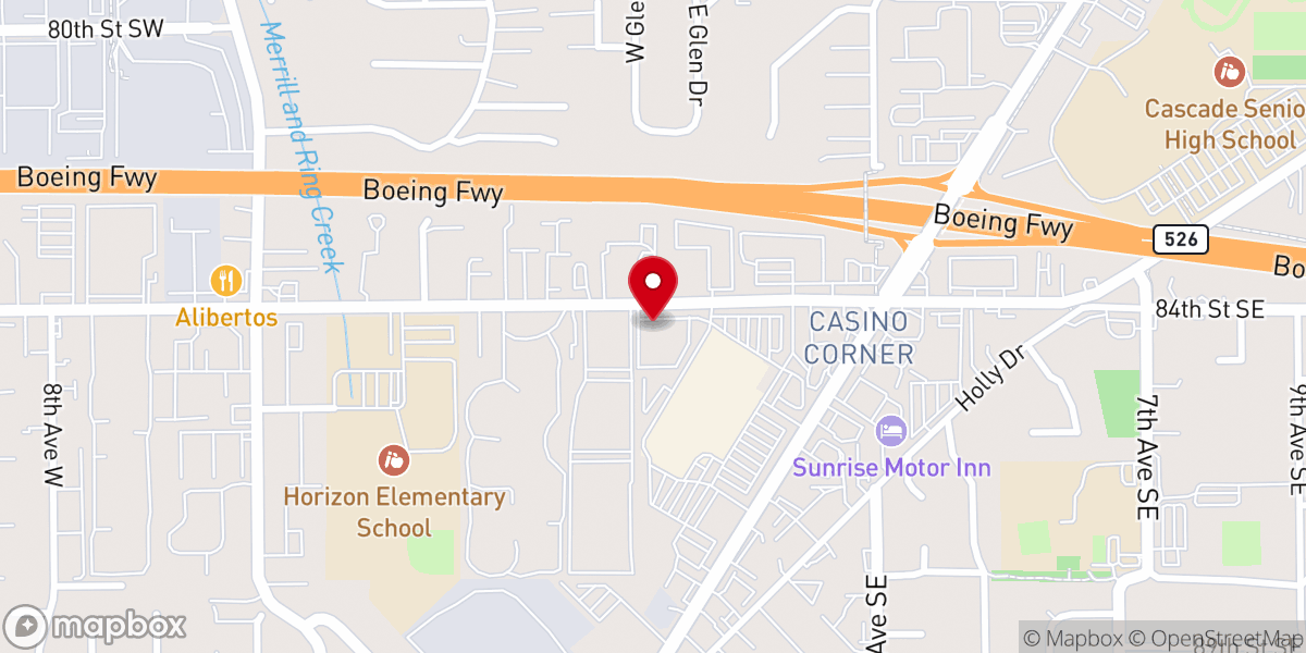 Map showing location of South Everett Foursquare Church