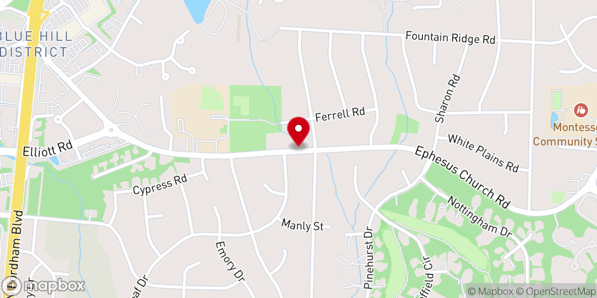 Map showing location of Ephesus Church Road at Tinkerbell Road Westbound