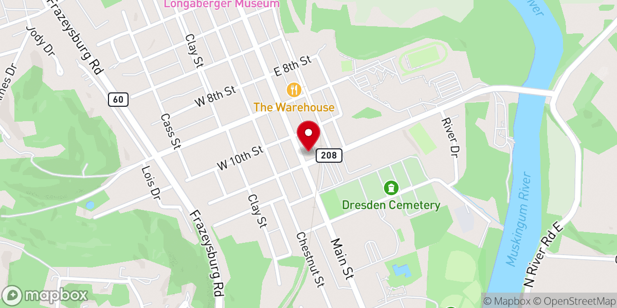 Map showing location of Dresden Church