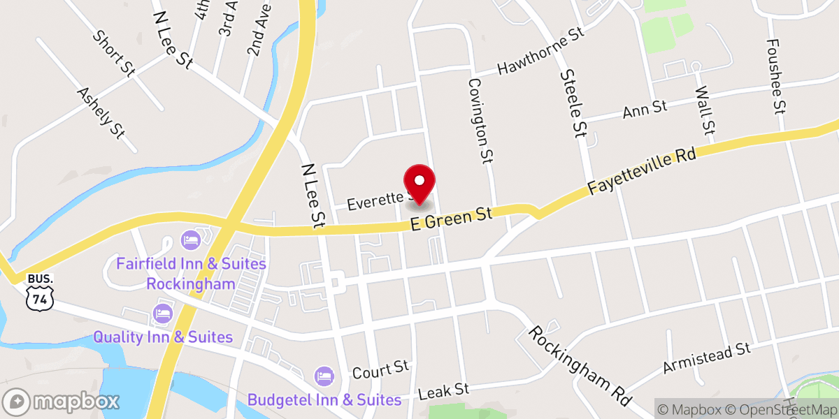 Map showing location of Norman First Baptist Church