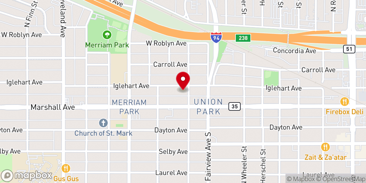 Map showing location of Olivet Congregational Church