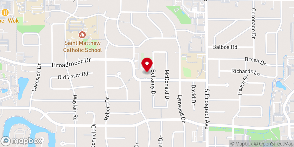 Map showing location of Champaign Chinese Christian Church
