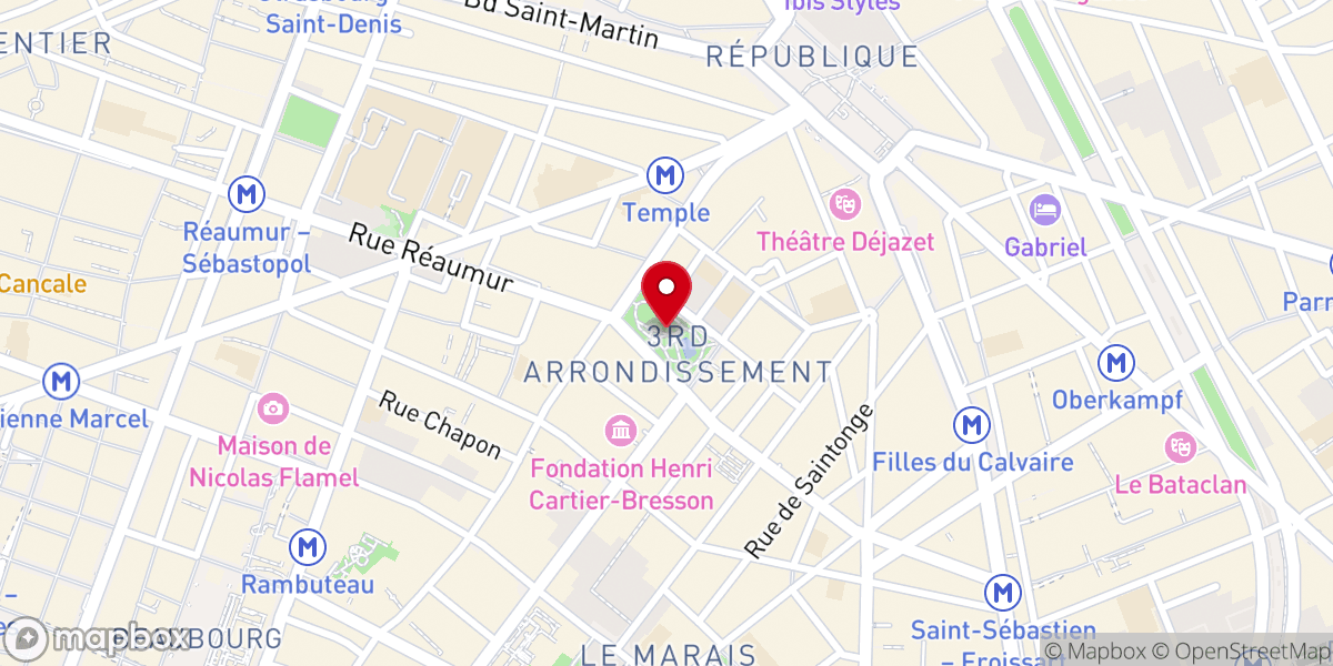 Map showing location of Square du Temple - Élie-Wiesel
