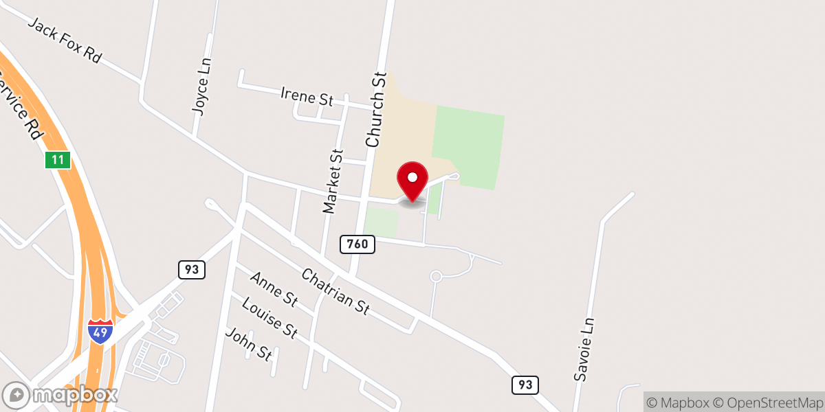 Map showing location of Saint Charles Borromeo Church