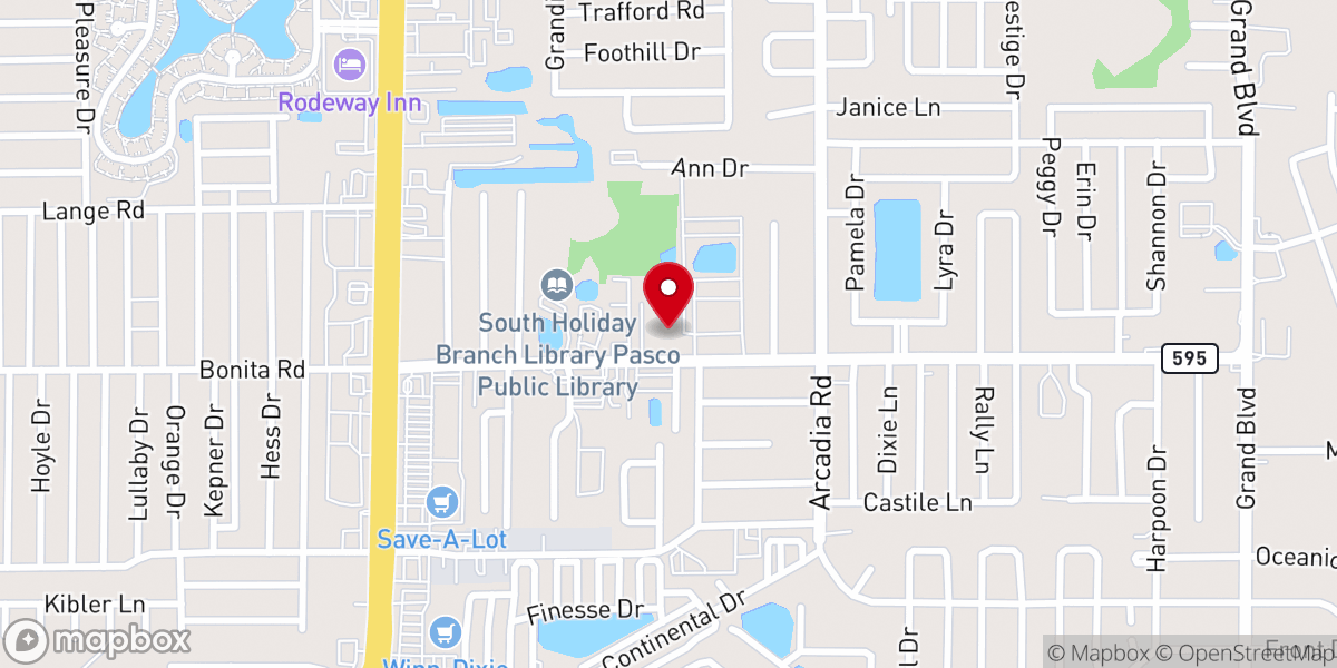 Map showing location of Holiday Bible Church