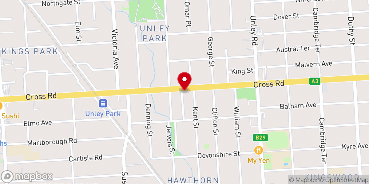 Map showing location of St Columba's Anglican Church