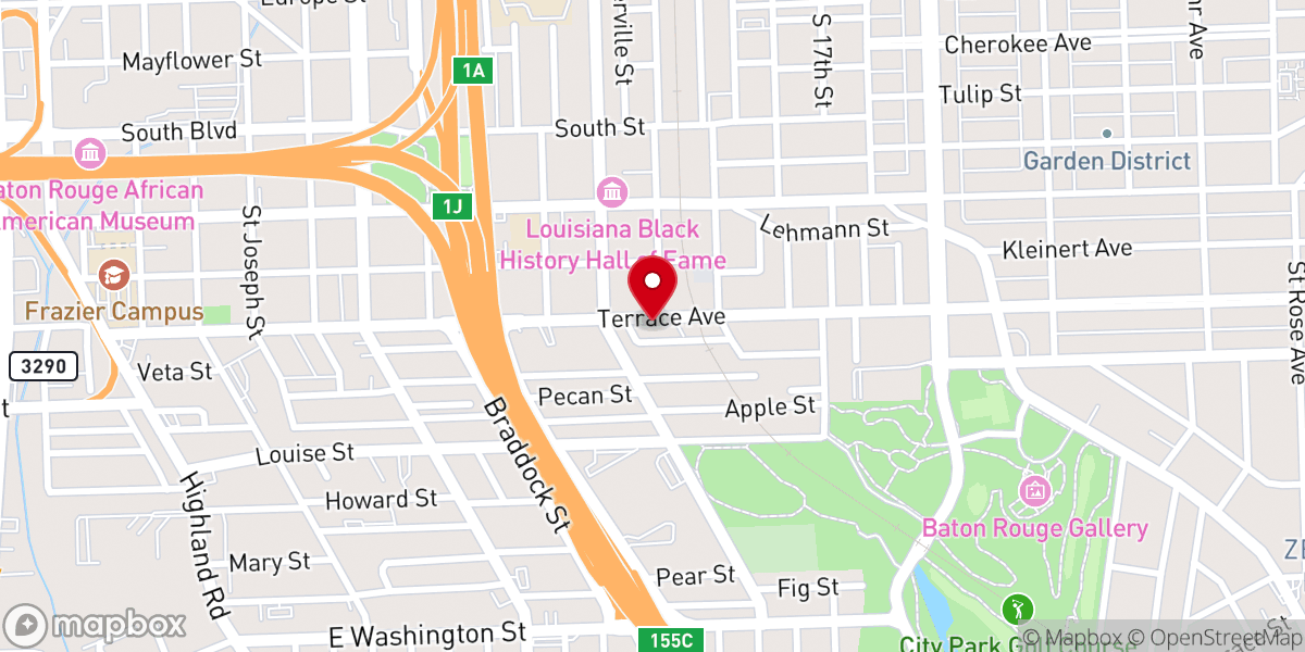 Map showing location of New Ark Baptist Church