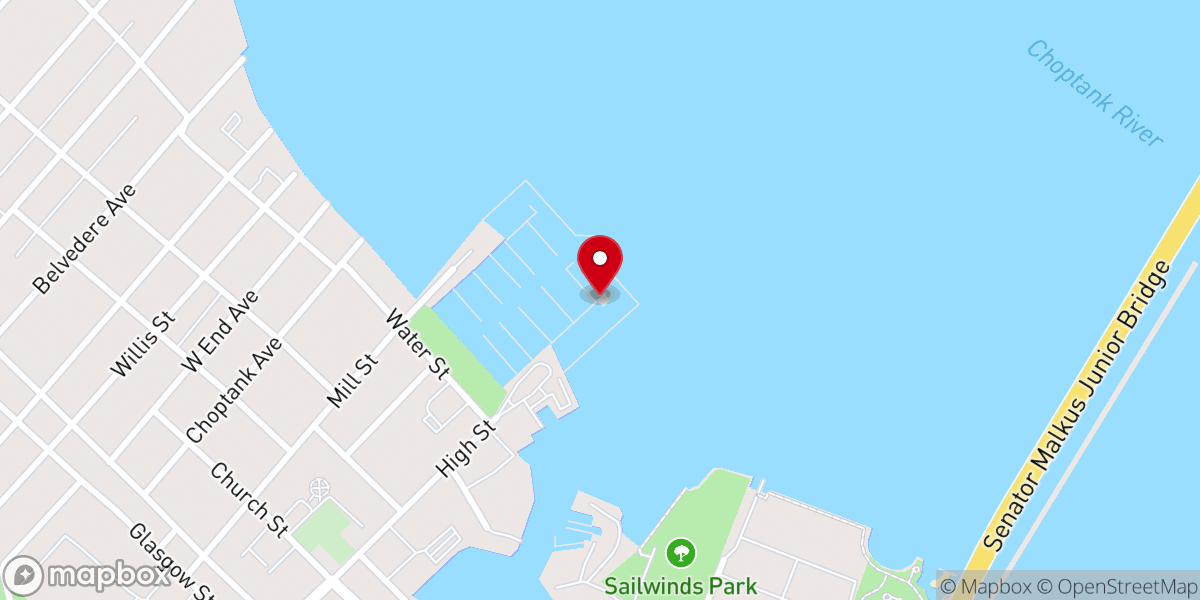 Map showing location of Choptank River Lighthouse