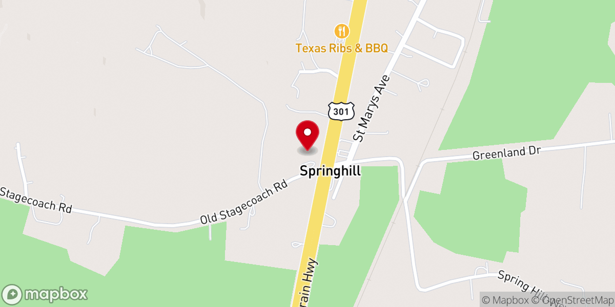Map showing location of La Plata Baptist Church