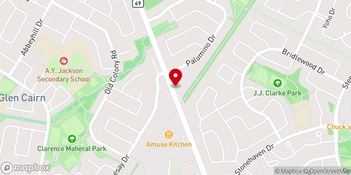 Map showing location of Bridlewood Bible Chapel