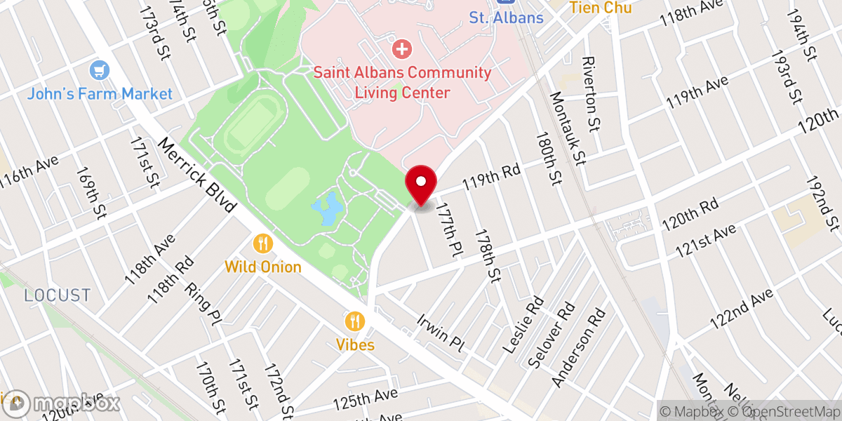 Map showing location of Bayside Church of Christ