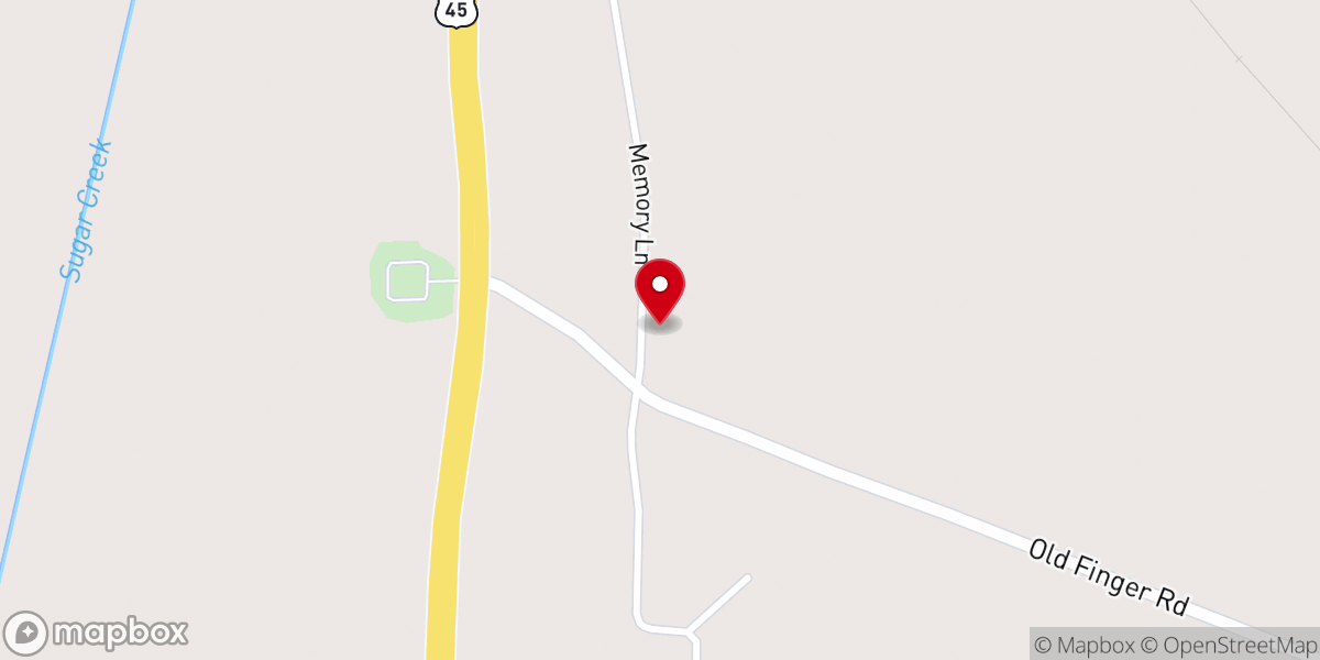 Map showing location of Victory Baptist Church
