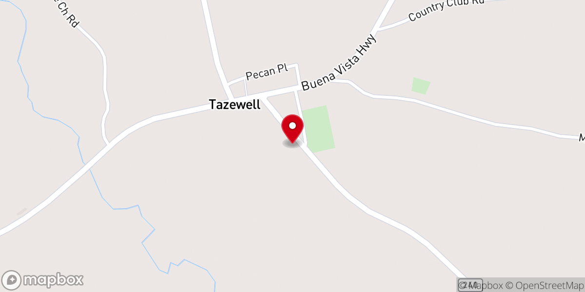 Map showing location of Tazewell United Methodist Church