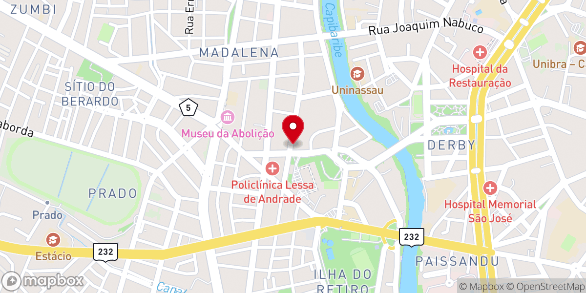 Map showing location of Igreja Dínamus Recife
