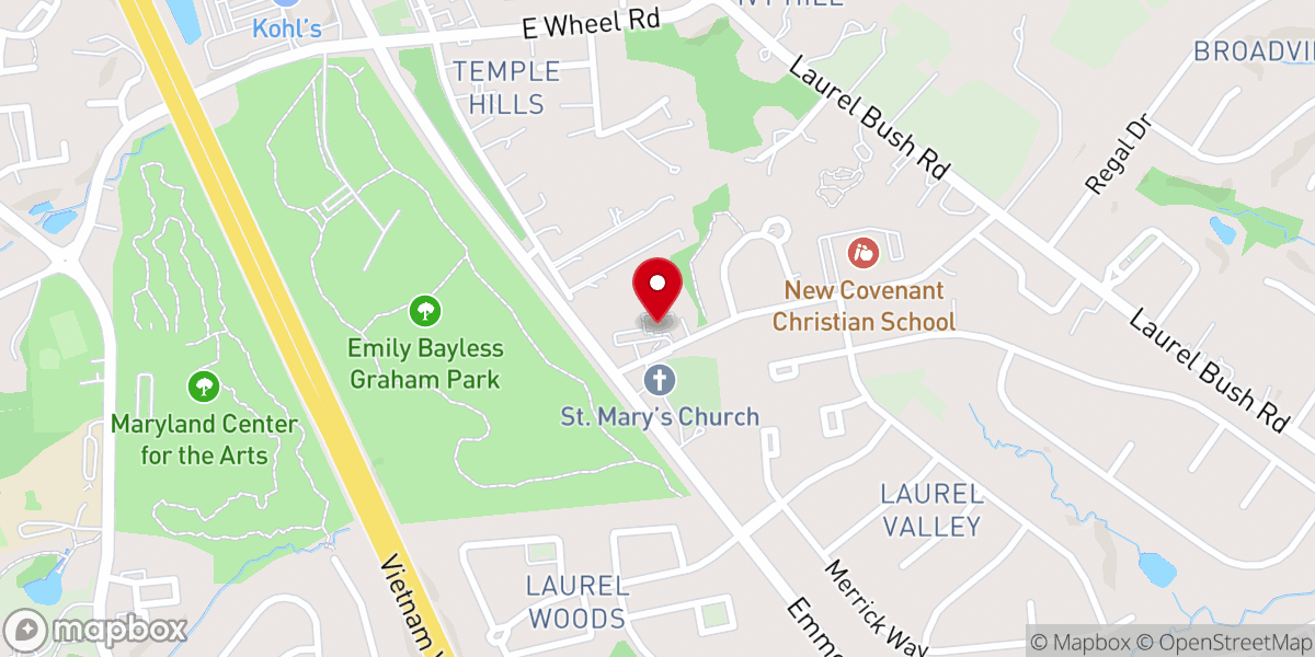 Map showing location of St Mary's Episcopal Church