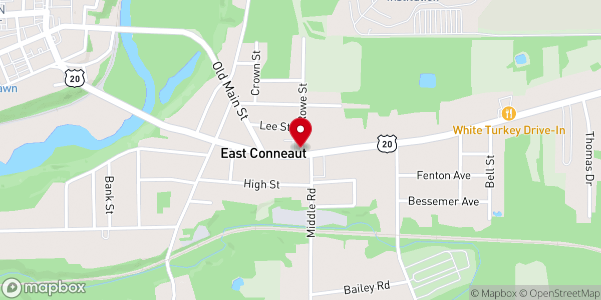 Map showing location of East Conneaut United Methodist Church