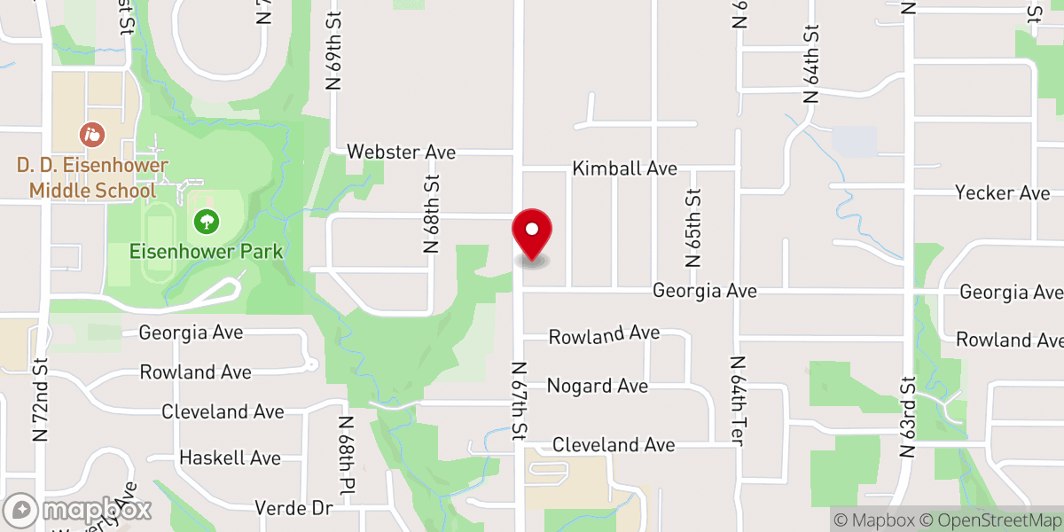 Map showing location of Bethel Freewill Baptist Church