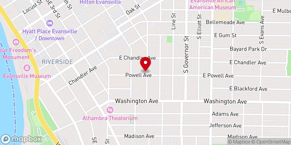 Map showing location of Mt Sinai Baptist Church