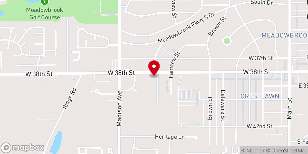 Map showing location of Meadowbrook Church of Christ