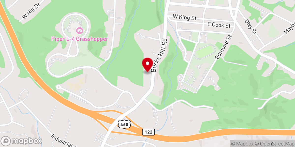 Map showing location of Bedford Lutheran Church