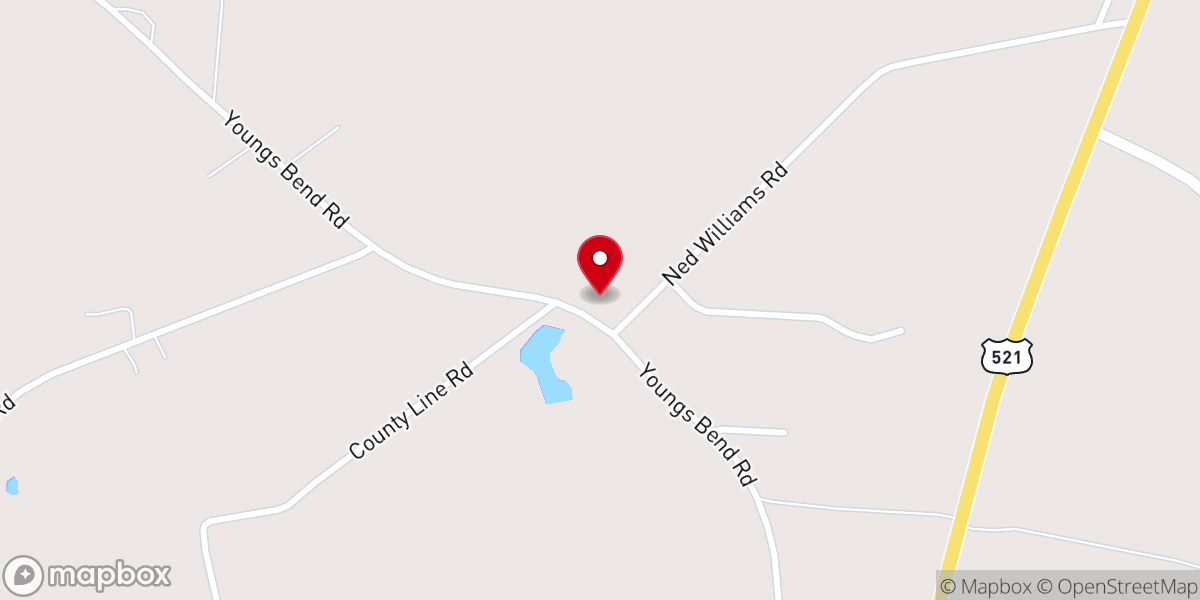 Map showing location of Baptist Church-Pineview