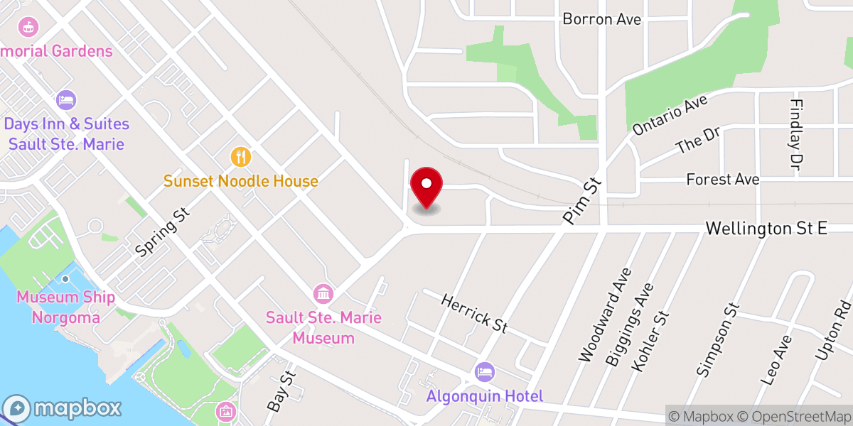 Map showing location of St. Andrew's United Church