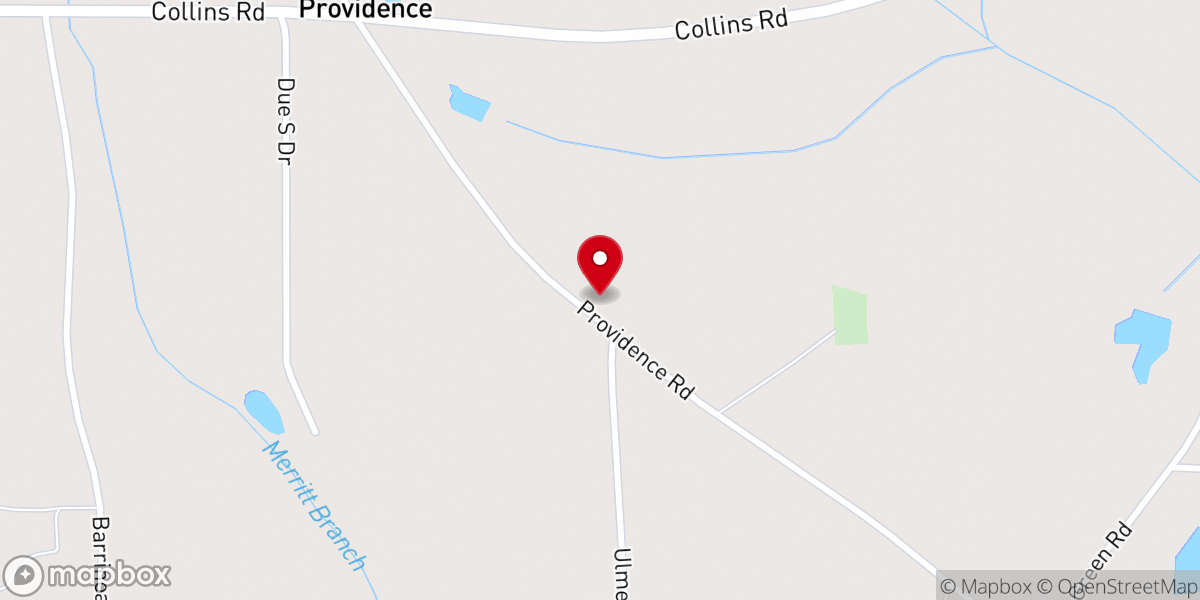 Map showing location of Providence Baptist Church