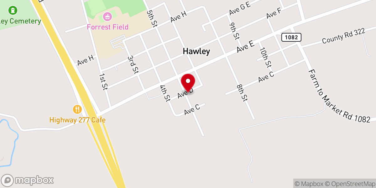 Map showing location of First Baptist Church