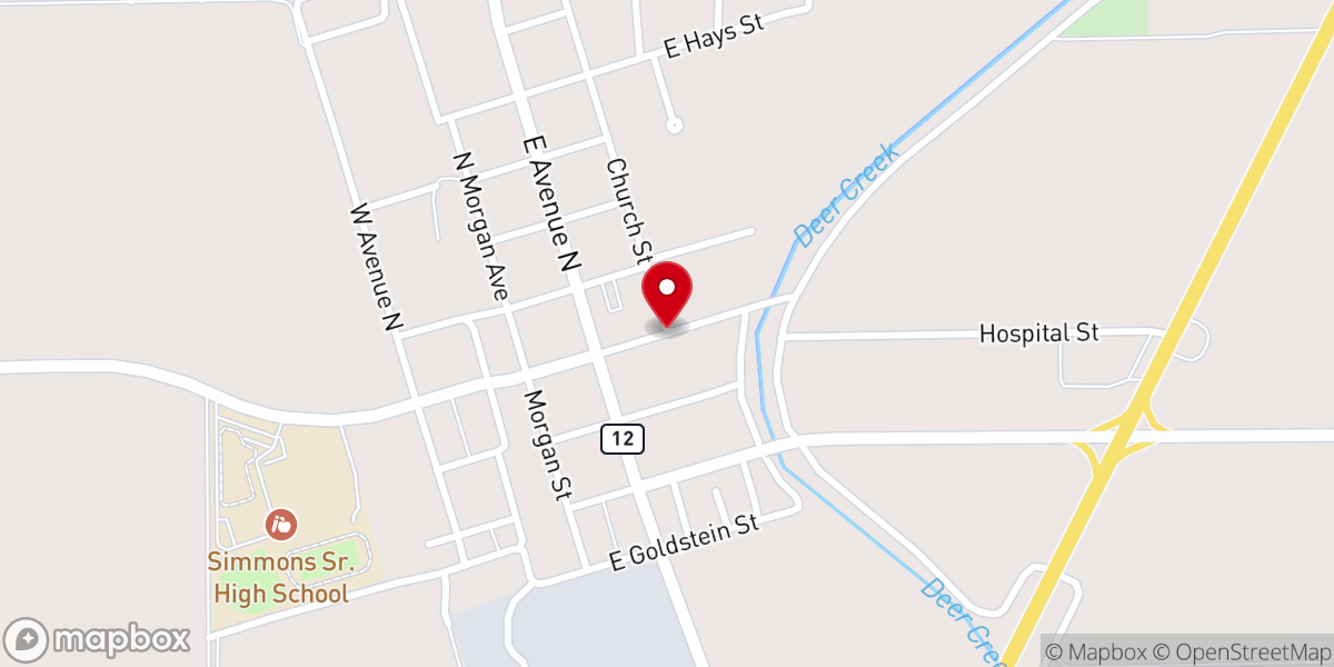 Map showing location of Mount Zion Church