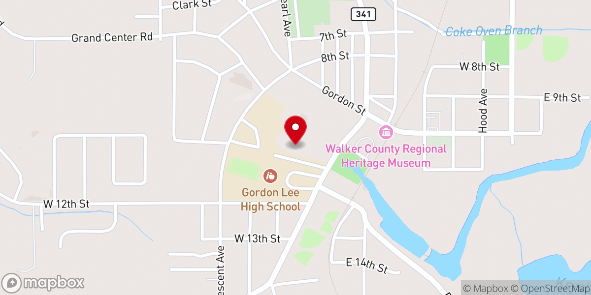 Map showing location of Gordon Lee Mansion