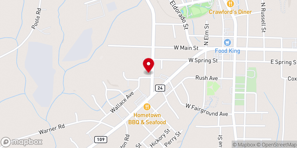 Map showing location of Troy Pentecostal Holiness Church
