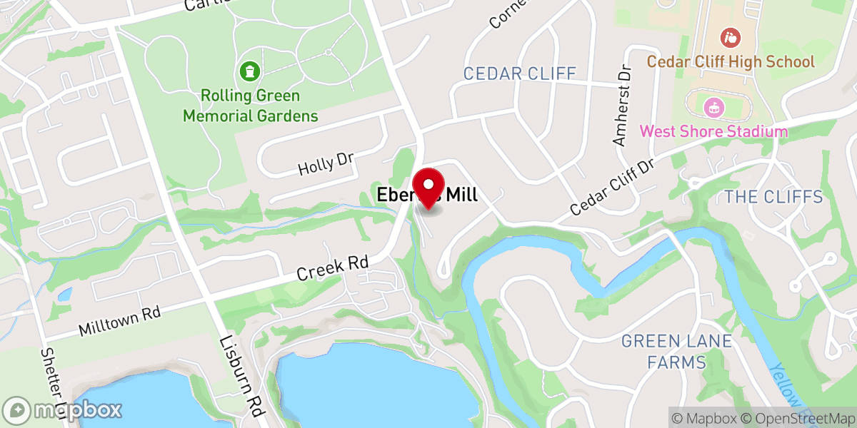 Map showing location of Eberlys Mill Church of God