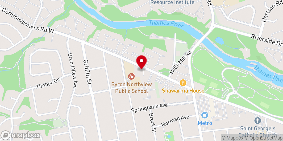Map showing location of St. Anne's Anglican Church