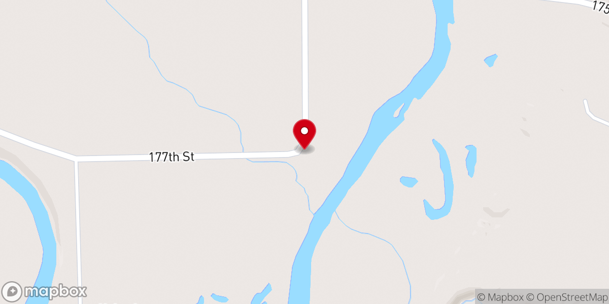 Map showing location of Raccoon River Bible Camp