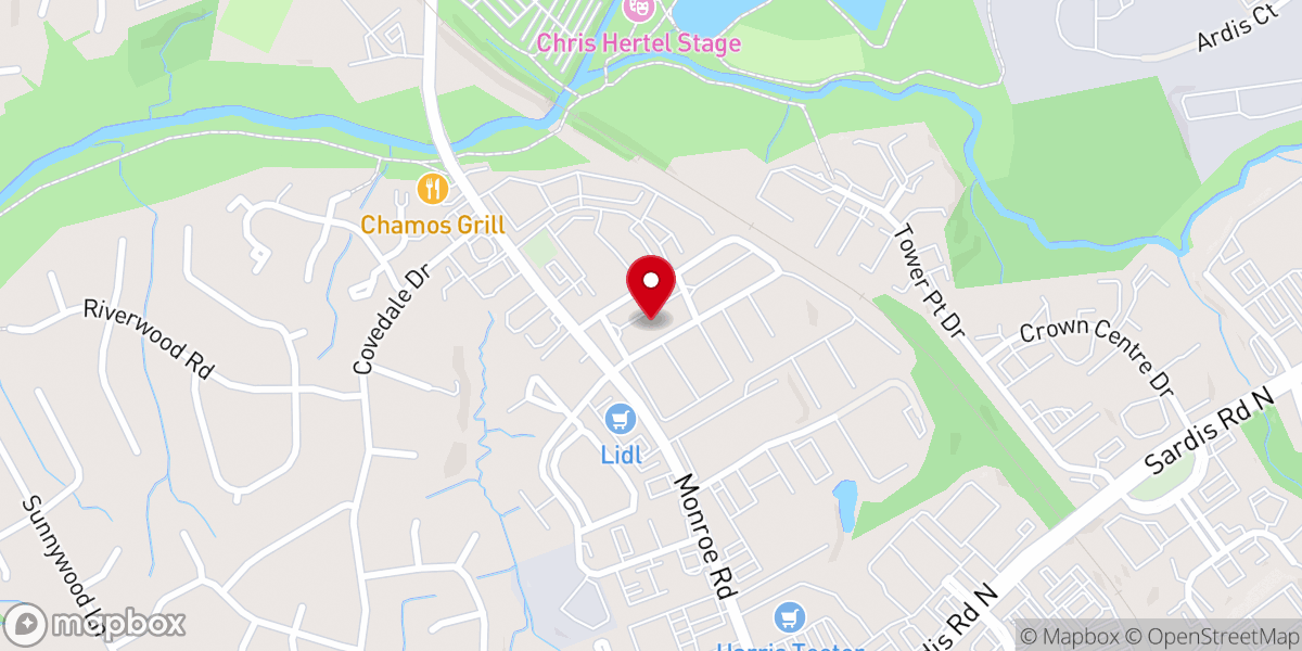 Map showing location of Peace Church Charlotte