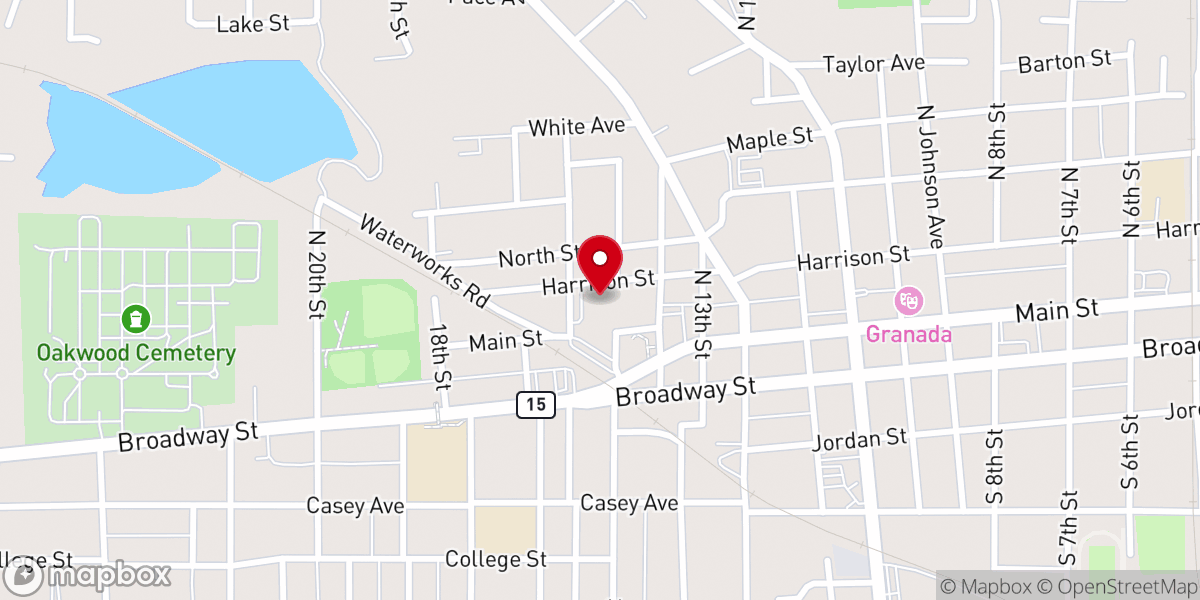Map showing location of St Mary's Parish Center