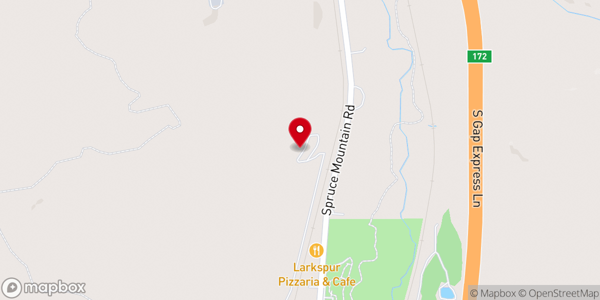 Map showing location of Larkspur Church