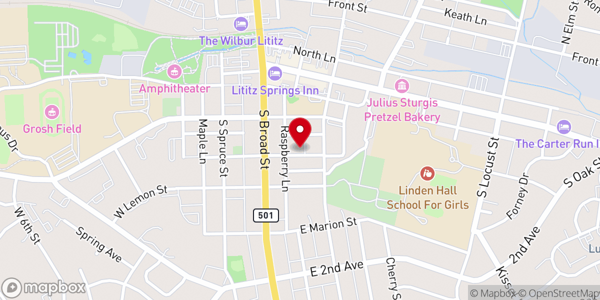 Map showing location of Lancaster Independent Baptist Church