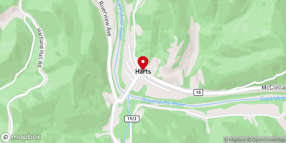 Map showing location of Workman Fork United Baptist Church