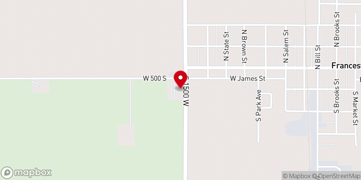 Map showing location of Francesville Apostolic Christian Church