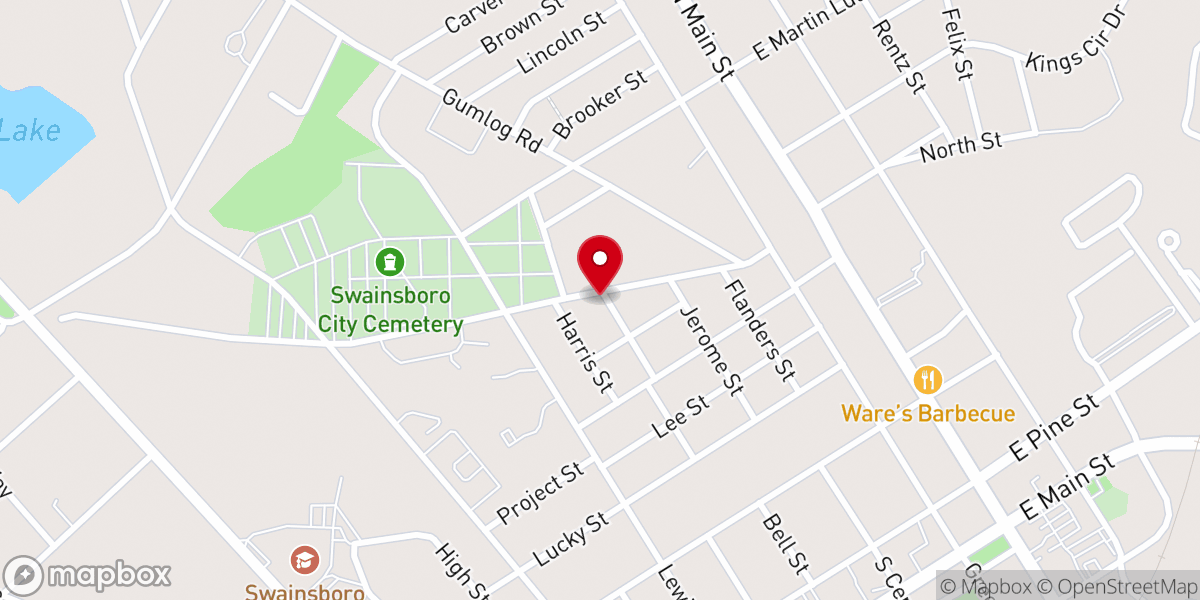 Map showing location of Greater St James Baptist Church