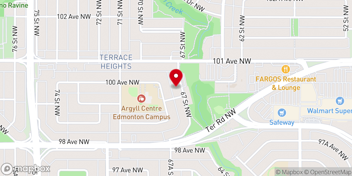 Map showing location of Christ the King Church Edmonton
