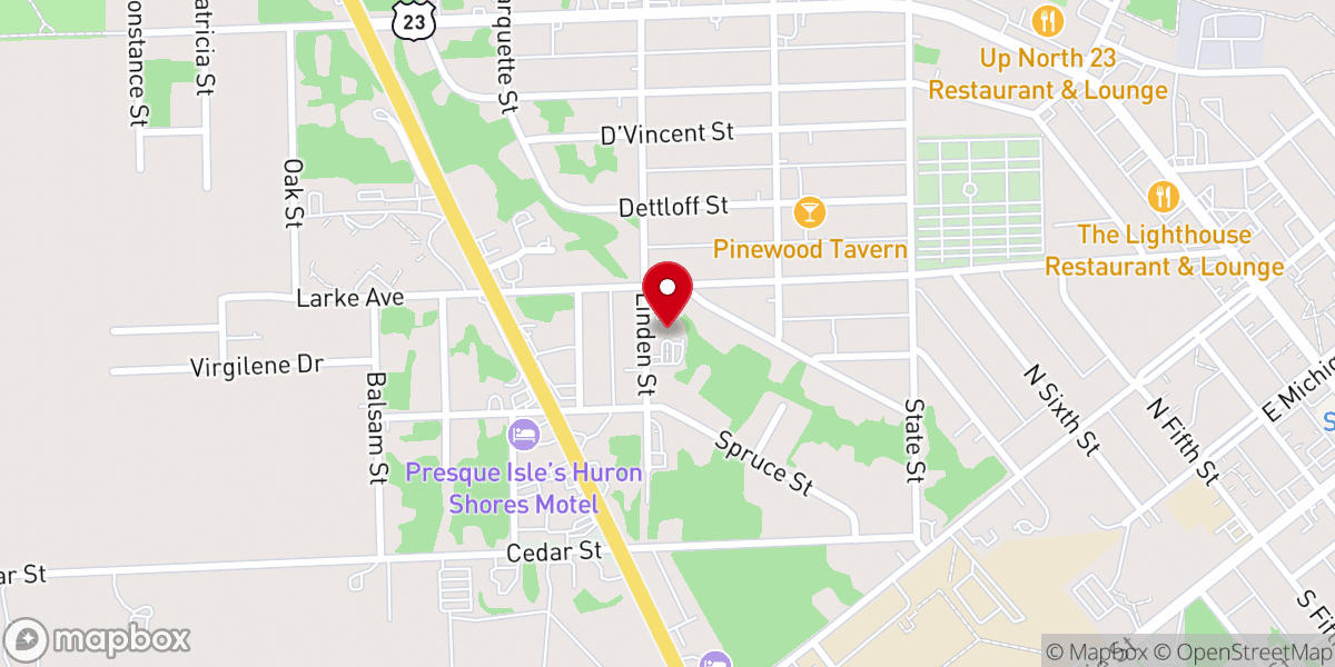 Map showing location of Sunrise Church